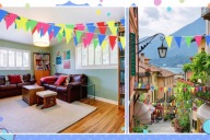 Girlanda trójkątna kolorowa 160 m | 300 szt | baner imprezowy wielokolorowy