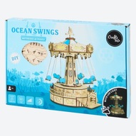 Drewniane PUZZLE 3D ruchome LED Karuzela Motorised zestaw DIY Ocean Swings