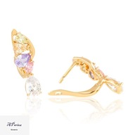 Eap26081 Kolczyki złocone angielskie kryształki