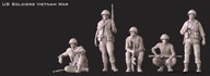 Żywica figurki amerykańscy żołnierze z wojny w Wietnamie 1/16