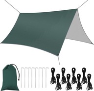 Plandeka namiotowa 3x3m wodoodporna lekka tarp hamak camping zielony