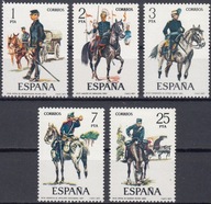 HISZPANIA -1977 - Mi 2316-20 - UNIFORMY xx