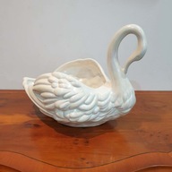 Duży Porcelanowy Łabędź 32 cm Misa Osłonka Donica