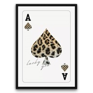 Plakat z ramą 50x70cm As Pik Karta Pazur Rock Grunge Art Loft Dekoracja Dom