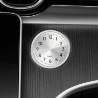 Zegarek Samochodowy Srebrny Metalik - QUARTZ Dekoracja do Auta Chrom Silver