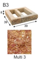 Ogrodzenie łupane, pustak łupany, bloczek Combet B3 39x39x8 Multi 3