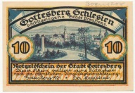 Gottesberg Boguszów-Gorce 10 fen 1921 r wym. 8,2 X 6,7 cm.