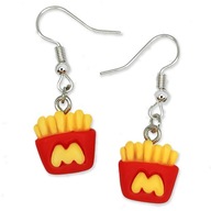 Kolczyki FRYTKI Zabawne Paczka Żywiczne JEDZENIE Zabawny PREZENT Lekkie