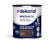 Dekoral Multimetal Farba ANTYKOROZYJNA do metalu RAL 8017 BRĄZOWY 0,65L