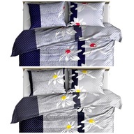 Pościel kora lux 160x200 + 2x70x80 2x40x40 guzik K 294 DUO Stokrotka róż/żó