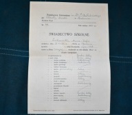 ŚWIADECTWO SZKOLNE RADOM 1936/37