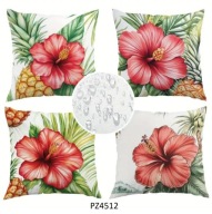 Wodoodporne poszewki na poduszki zewnętrzne taras 45x45 4szt Kwiaty PZ4512