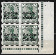 #OKUPACJA NIEMIECKA (ON) ROCZNIK 1916 Fi 8** / czwórka narożna