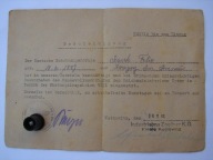 Krenau / Chrzanów - Felix Kazek - zezwolenie na podróż z 1944