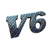 V6 Emblemat – znaczek na auto, tuning logo