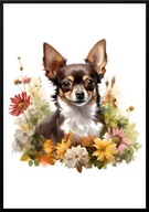A2 PLAKAT PIES W KWIATACH RASA CHIHUAHUA 2