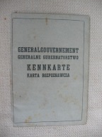 KRAKÓW-KRAKAU GENERALNA GUBERNIA KENNKARTE-KARTA ROZPOZNAWCZA 1942