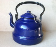 Stare naczynie EMALIOWANE Olkusz CZAJNIK do GOTOWANIA WODY kobaltowy KOBALT