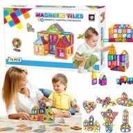 KLOCKI MAGNETYCZNE MALLE ZESTAW 70 EL PLASTIKOWE DLA DZIECI 3 LATA +