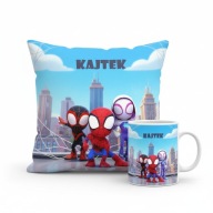 Poduszka i kubek Spajdi, Spidey, Spider personalizowane, z imieniem