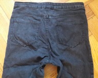 Szare spodnie skinny rurki wysoki stan Denim L