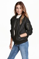 H & M bomberka czarna kurtka klasyczna wiosenna biker y2k boyfriend