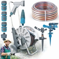 WÓZEK ALU NA WĄŻ OGRODOWY 4 WARSTWOWY BEST POLSKA PISTOLET ZRASZACZ 1/2 50M