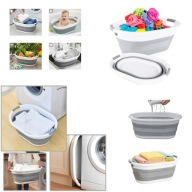 MISKA SKŁADANA DUŻA SILIKONOWA SKŁADANA UCHWYT SZARA OKRĄGŁA 25L