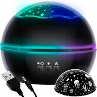 Projektor Gwiazd dla Dzieci Obrotowa Lampka Nocna Rzutnik Nieba Wkłady 2w1