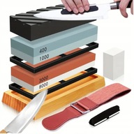 OSTRZAŁKA DO NOŻY KAMIEŃ WODNY DO OSTRZENIA NOŻY KUCHENNYCH ZESTAW OSEŁEK