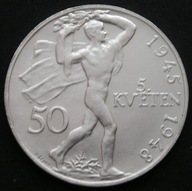 Czechosłowacja 50 koron 1948 - 5.kveten - srebro