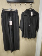 Czarny komplet damski, spodnie i koszula r. Uni Italy !!!