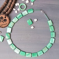 SURF Naszyjnik miętowy z masy perłowej szkła Toho hematytu BlackberriesArts