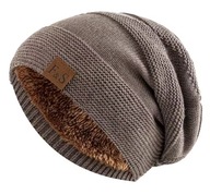 Czapka zimowa beanie z futerkiem