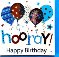 KARTKA URODZINOWA BALONY Z KONFETTI 3D