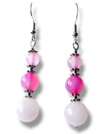 KRAG11 Kolczyki kamienie KWARC RÓŻOWY AGAT