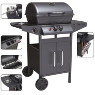 GRILL GAZOWY LUND 8kW OGRODOWY RUSZT PALNIK BOCZNY SZAFKA KÓŁKA TERMOMETR