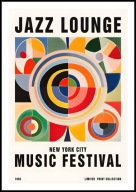 A2 OBRAZ PLAKAT MUZYCZNY MUZYKA JAZZ LOUNGE NEW YORK CITY MUSIC FESTIVAL