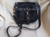 KAREN MILLEN torebka skórzana z włosiem zdobiona ćwiekami