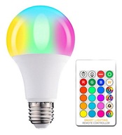 ŻARÓWKA LED 2szt RGB + PILOT 10W E27 DISCO LAMPA FORTRADE 2szt