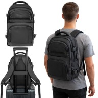 Plecak podróżny do samolotu z kieszenią na laptop 20l 40x20x25 cm - czarny