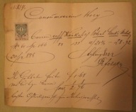 CIEKAWY STARY RACHUNEK, KOZY k / BIELSKO, ZNACZEK 1 KREZUER 1885, RZADKI