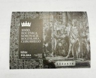 Znaczek 1000 rocznica koronacji Bolesława Chrobrego czarnodruk 273C fi 5443