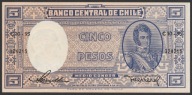 Chile 5 pesos 1947-1958 - C10 - stan bankowy UNC