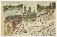 G48 Gruss aus Bromberg Bydgoszcz 1899 r Wczesna piękna LITOGRAFIA Składanka