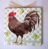 Robótkownia Kafelek obrazek 15x15 Ptak Ptaki Kogut i kropki