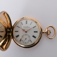 Złoty zegarek kieszonkowy system Glashütte 14K/585
