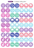 Naklejki do planera, kalendarza, bujo MIX 1 BZU