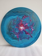 Echo głębin, abstrakcja, farby akrylowe, złoto, aukcja charytatywna