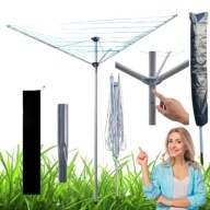 Suszarka ogrodowa na pranie obrotowa powierzchni suszenia+kotwa i pokrowiec